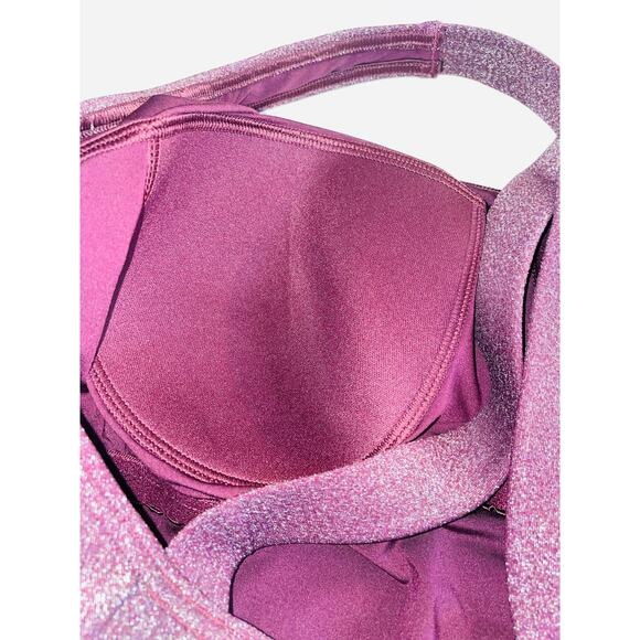 NWT Lands End Metallic Purple One-Piece‎ Swimsuit - Women's Size 14 D - Picture 5 of 10